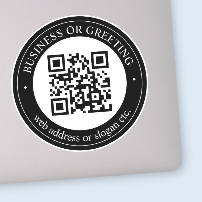 Adesivo Carregar código QR ou logotipo | Preto Moderno (Criador carregado)