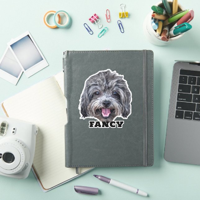 Adesivo Carregue o Pet Photo & Name Personalised Sticker (Upload Your Dog Photo Vinyl Sticker)