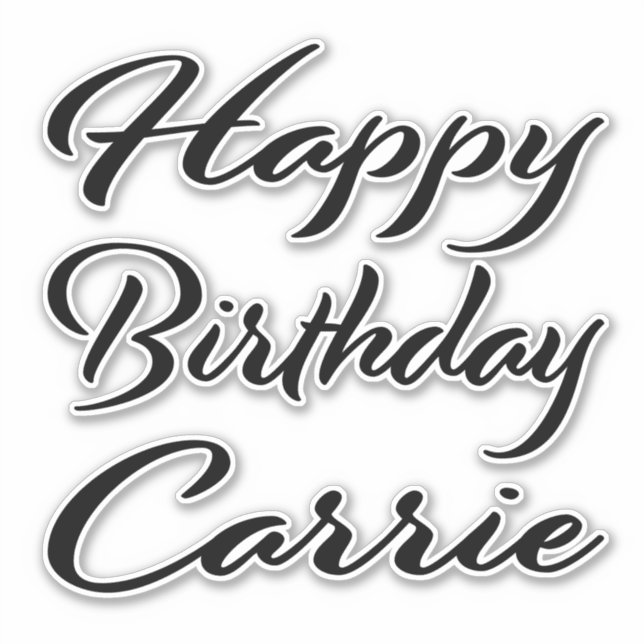 Adesivo Carrie Name Vorname black Sticker Geburtstag (Frente)