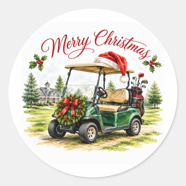 Adesivo Carrinho de golfe com tema de Natal  (Frente)