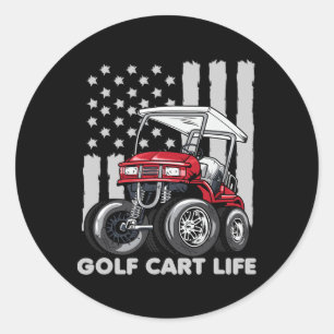 Adesivo Carrinho De Golfe Engraçado De Golfe Com Bandeira 