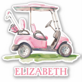 Adesivo Carrinho de Golfe Rosa Pré-Paposto Personalizado