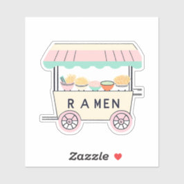 Adesivo Carrinho de ramen pastel fofo