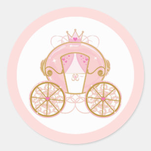 Adesivo Carrinho Real da Princesa Rosa e Dourado Festa de