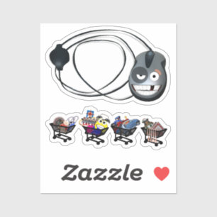 Adesivo Carrinhos de COMPRO de Livro de Sucata