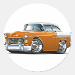 Adesivo Carro 1955 Alaranjado-Branco de Chevy Belair