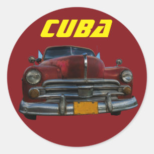 Adesivo Carro americano clássico em Cuba