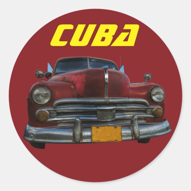 Adesivo Carro americano clássico em Cuba (Frente)
