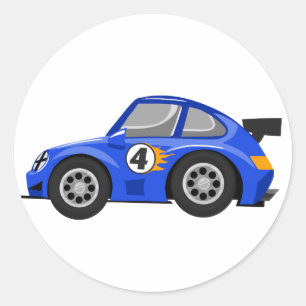 Adesivo Carro azul adaptável - Escolha a cor de fundo