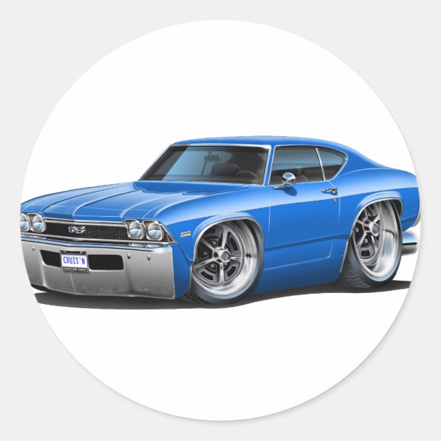 Adesivo Carro Azul Chevelle 1968 (Frente)