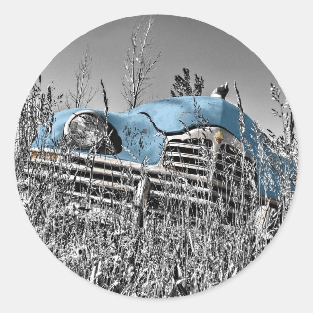 Adesivo carro azul vintage (Frente)
