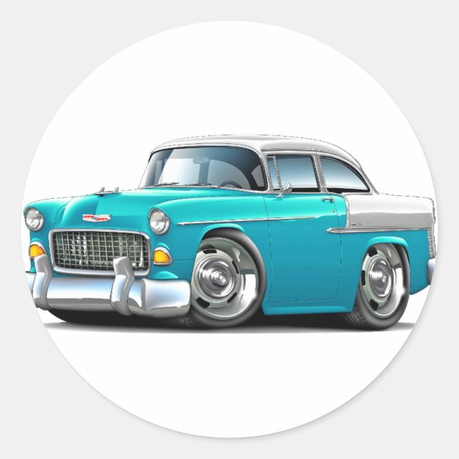 Adesivo Carro Branco Chevy Belair Turquoise 1955 (Frente)