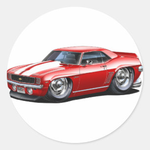 Adesivo Carro Branco-Vermelho Camaro 1969