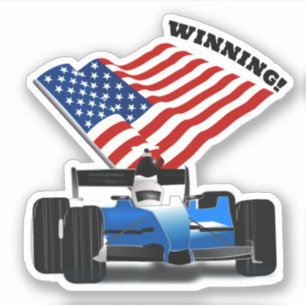 Adesivo Carro de Corrida Esportivo Bandeira Americana