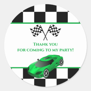 Adesivo Carro de Corrida Verde   Favor de Aniversário de C