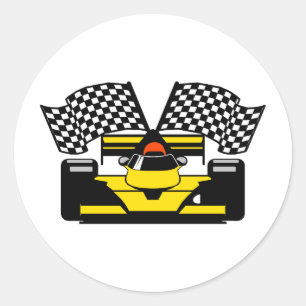 ADESIVO CARRO DE CORRIDAS AMARELO