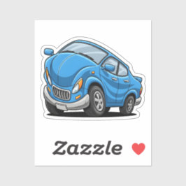 Adesivo Carro de Desenho Animado Azul Deformado Automático