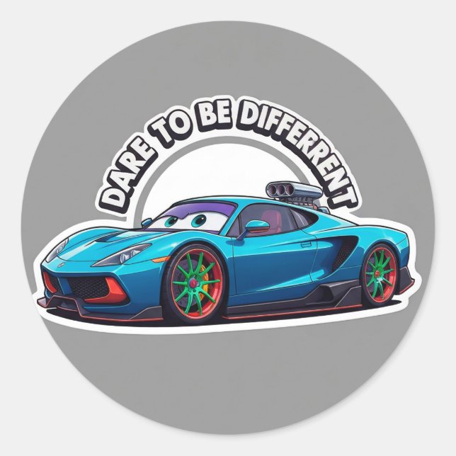 Adesivo Carro de Desenho Azul (Frente)