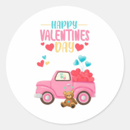 Adesivo Carro de Teddy De Caminhão Cor-De-Rosa, Corações-C