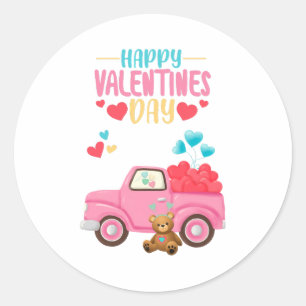 Adesivo Carro de Teddy De Caminhão Cor-De-Rosa, Corações-C