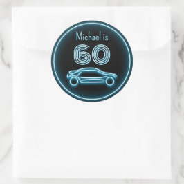 Adesivo Carro desportivo em Neon Look Blue - Nome próprio 