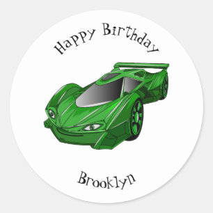 Adesivo Carro desportivo verde com ilustração aerofoil