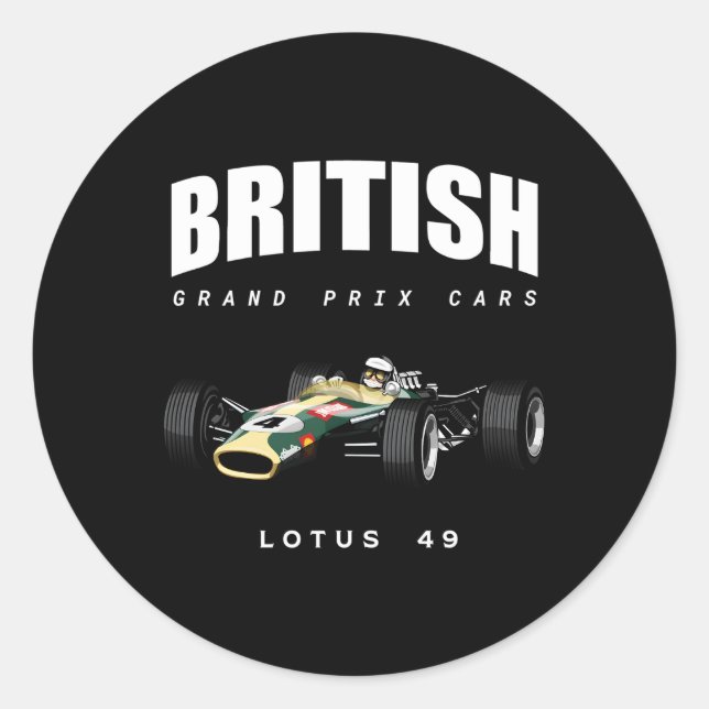 Adesivo Carro do Grande Prêmio Britânico Lotus 49 (Frente)