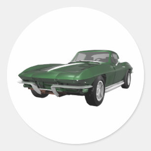 Adesivo Carro Esportivo Corvette 1967: Conclusão Verde: