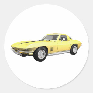 Adesivo Carro Esportivo Corvette 1967: Término Amarelo