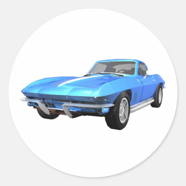 Adesivo Carro Esportivo Corvette 1967: Término Azul: (Frente)