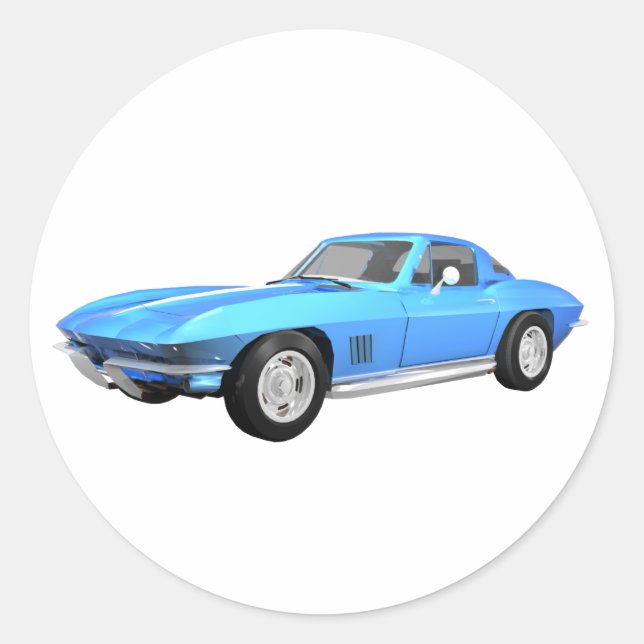 Adesivo Carro Esportivo Corvette 1967: Término Azul: (Frente)