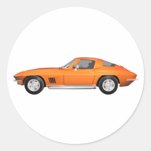 Adesivo Carro Esportivo Corvette 1967: Término Laranja