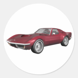 Adesivo Carro Esportivo Corvette 1970: Candy Apple Finish: