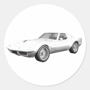 Adesivo Carro Esportivo Corvette 1970: Conclusão Branca