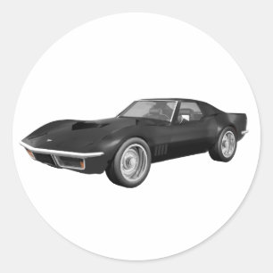 Adesivo Carro Esportivo Corvette 1970: Fim Negro