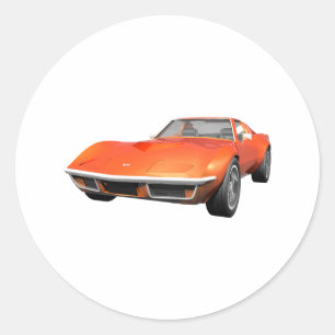Adesivo Carro Esportivo Corvette 1970: Laranja Finish: