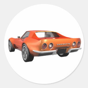 Adesivo Carro Esportivo Corvette 1970: Término Laranja: