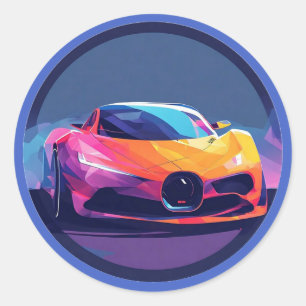 Adesivo Carro Esportivo Renderizado Vibrante