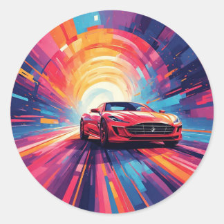 Adesivo Carro esportivo vermelho vibrante em um Design esp