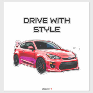 Adesivo Carro esportivo vibrante com toque de cores