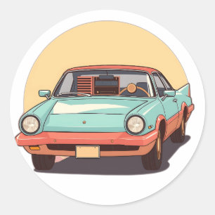 Adesivo Carro futuro nostálgico com rádio Vintage