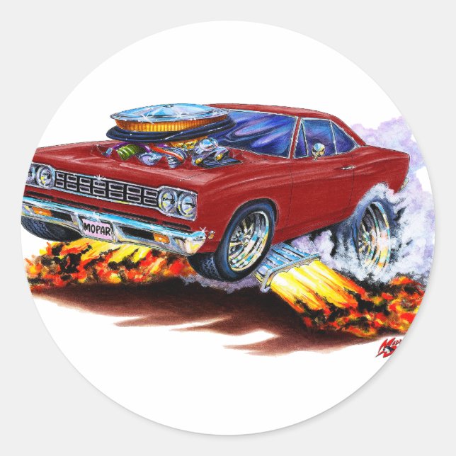 Adesivo Carro Maroon Roadrunner 1968-69 (Frente)