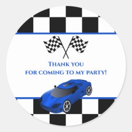 Adesivo Carro Race Azul | Favor da Parte Aniversário de cr