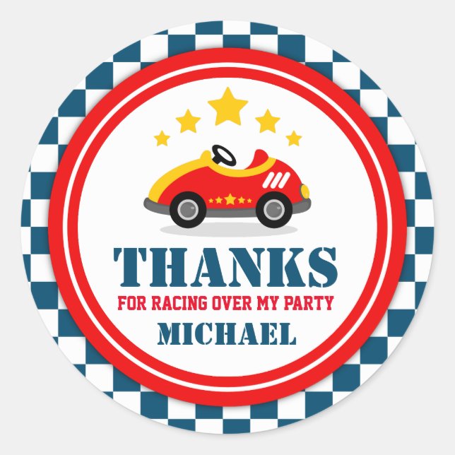 Adesivo Carro Race Azul Obrigado Marca Favorável (Frente)