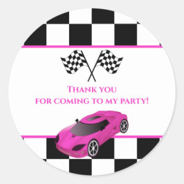 Adesivo Carro Race Rosa | Favor da Parte Aniversário de cr