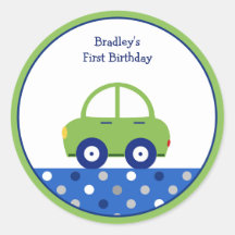 Carro Verde e Azul Personalizado Primeiro Aniversá