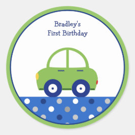 Adesivo Carro Verde e Azul Personalizado Primeiro Aniversá