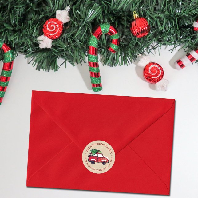 Adesivo Carro Vermelho Russo Festivo de Natal Endereço de  (Criador carregado)