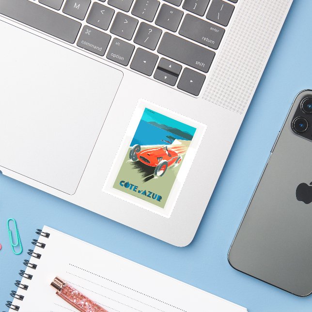 Adesivo Carro vintage. (Notebook com iPhone)
