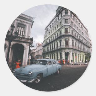 Adesivo Carro vintage Clássico Azul Cityscape